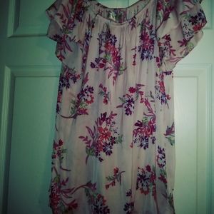 Pink Flower Tera & Sky 1xl blouse